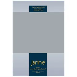 Janine Topper Comfort Jersey Spannbetttuch 90x190 cm - 100x220 cm | platin - grau