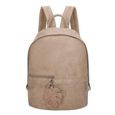 Rucksack FRITZI AUS PREUSSEN "Hoja Fritzi07", Damen, Gr. onesize, mud, 58% Polyester, 42% Polyurethan, unifarben, Rucksäcke Rucksack, mit Anhänger in Blätterform