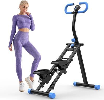 Uplifted Finds Vertical Climber Machine With Handlebar For Full Body Home Workout And Cardio Fitness blue