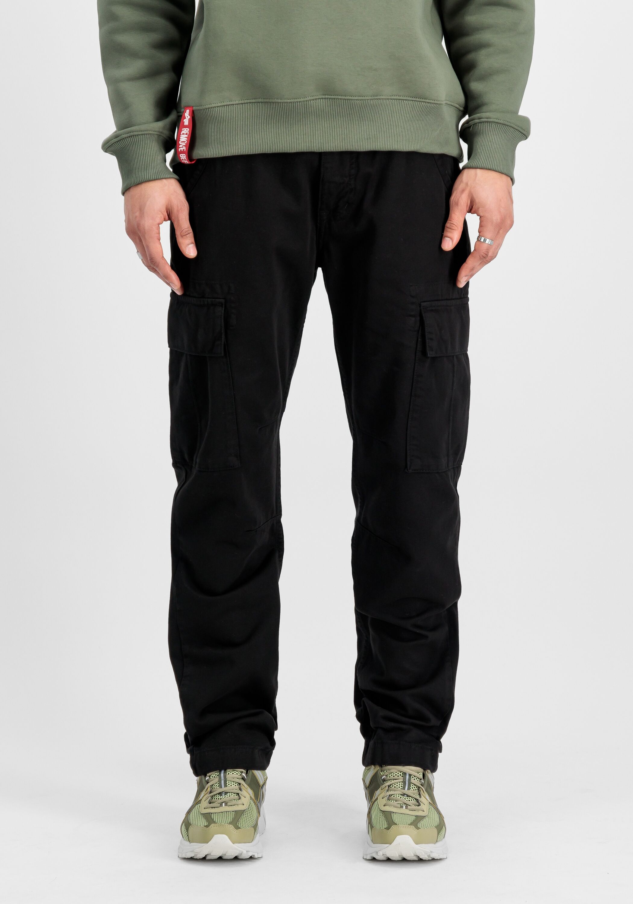 Cargohose ALPHA INDUSTRIES "Agent Pant", Herren, Gr. 29, Normalgrössen, schwarz, Obermaterial: 100% Baumwolle. Futter: 100% Baumwolle, Hosen Cargohose schwarz 29, Normalgrössen