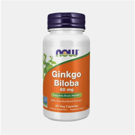 GINKGO BILOBA 60mg 60 CAPSULAS NOW