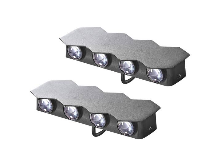 AUSSENWANDLEUCHTE 2er Set Schwarz Weldon Wandlampe