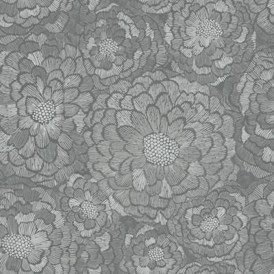 RoomMates Grey Zen Dahlia Peel and Stick Wallpaper