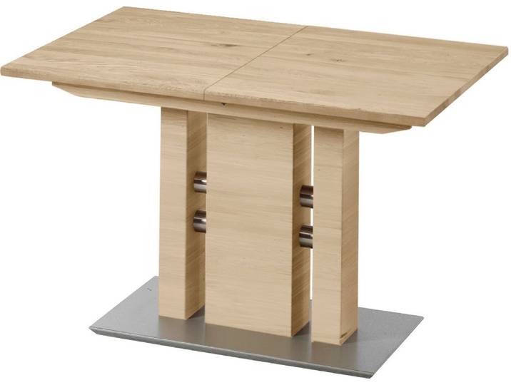 Esstisch K+W KOMFORT & WOHNEN 5030 , braun (wildeiche bianco 434), B:120cm H:75cm T:80cm, Tische, Esstisch, Funktionstisch mit Synchronauszug, Massivholz,2 Breiten wählbar