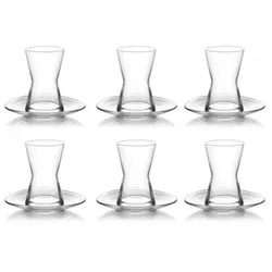 LAV Derin 12er Teeglas Set mit Unterteller 170ml Türkische Teegläser