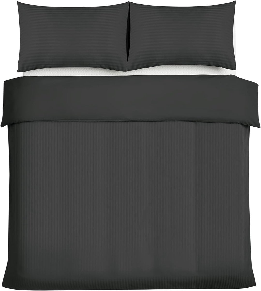 3-delige dekbedovertrekset van zacht geborsteld microvezel, Kingsize, Zwart