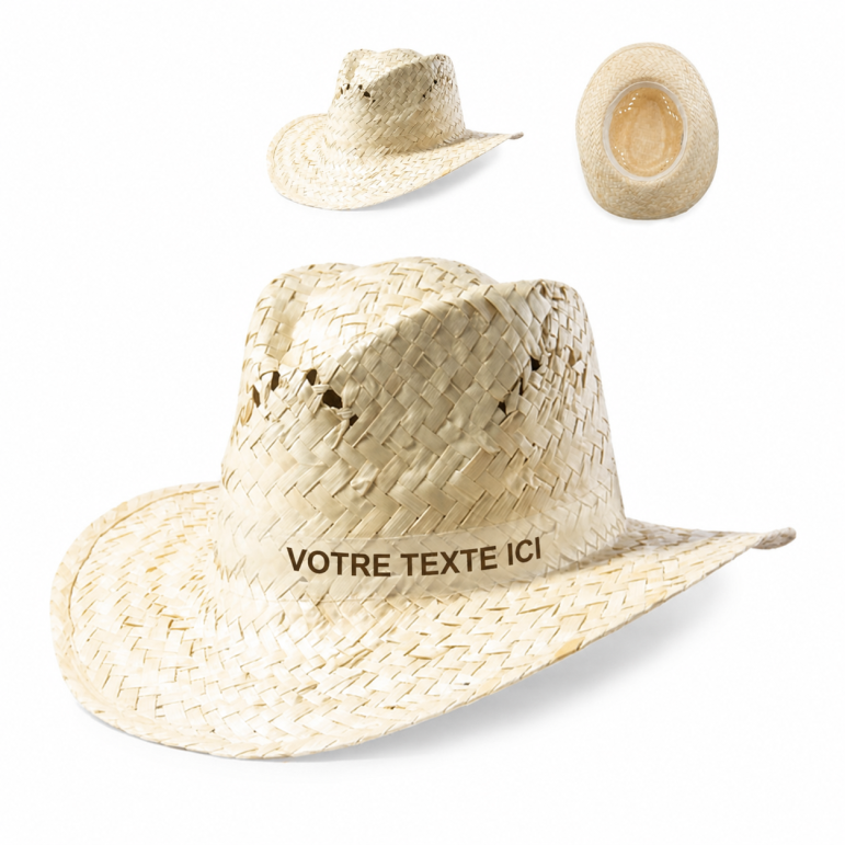 Chapeau publicitaire en paille Lua paille