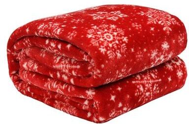 Kathy ireland Holiday Print Plush Flannel Throw Blanket