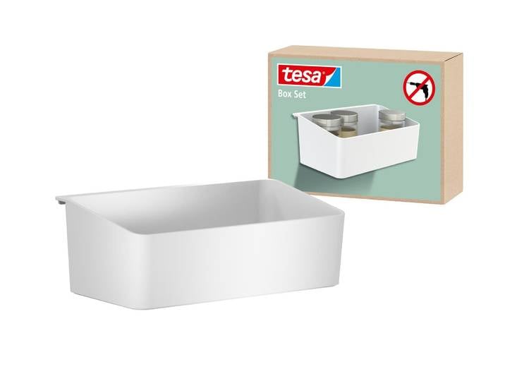 Aufbewahrungsbox TESA Set Silber , silber (silberfarben), B:24cm H:8,5cm T:14cm, Aufbewahrungsboxen, Aufbewahrungsbox