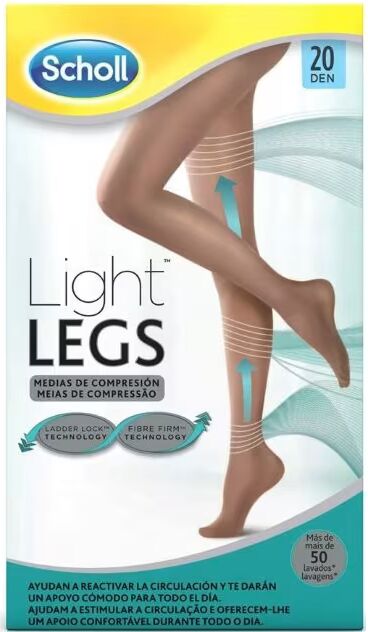 Scholl Light Legs Collants de Compressão 20Den S Bege