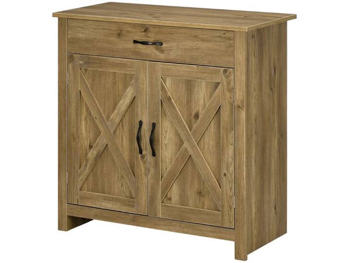 FSX Buffet de cuisine rustique avec armoire à 2 portes et tiroir 80x39 7x80 cm couleur bois