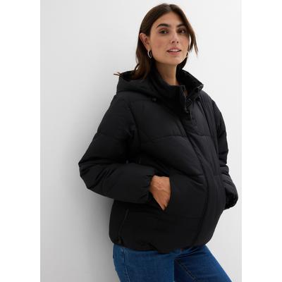 Umstandsjacke BONPRIX, Damen, Gr. 44, schwarz, Obermaterial: 100% Polyester. Futter: 100% Polyester. Füllung: 100% Polyester, loose fit, Jacken, wattiert, wasserabweisend, Loose Fit