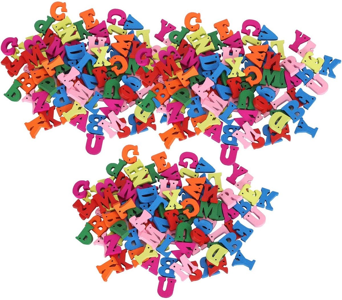 Dailygoody Kleurrijke Houten Letters en Knoppen - 300 Stuks Alfabet