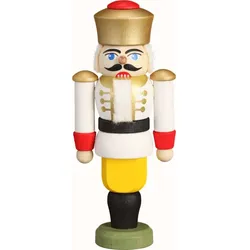 Seiffener Volkskunst Nussknacker König weiss Größe 9 cm