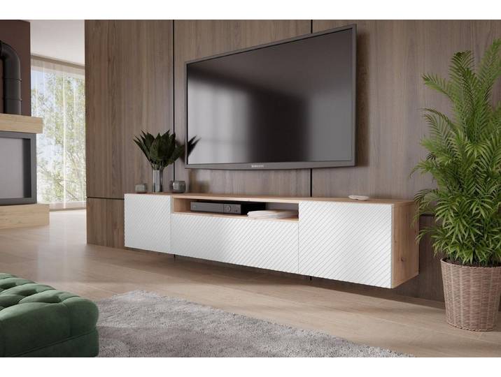Beautysofa TV-Schrank Niko (Fernsehen, wandmontage RTV Schrank, Breite 200 cm Lowboard, Hängeschrank) für Wohnzimmer oder Jugendzimmer