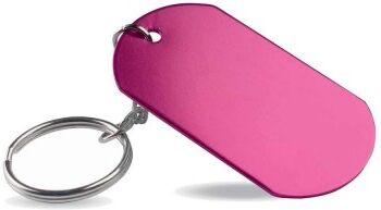 Portachiavi Alluminio forma targhetta militare, personalizzabile Personalizzate o neutre