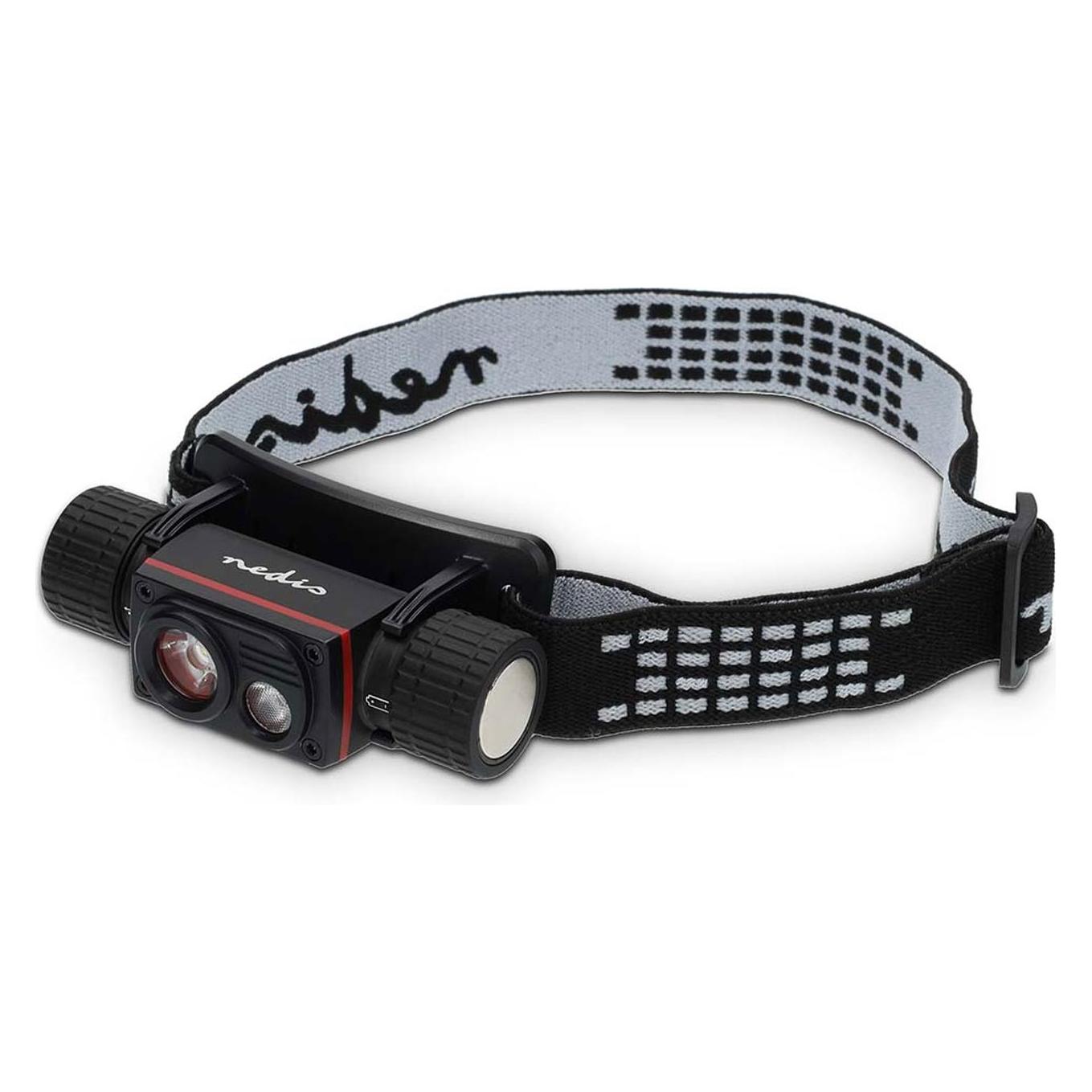 Nedis LED stirnlampe | Batteriebetrieben / Stromversorgung über USB | 3.7 V DC | Batterien enthalten (1000 lm) (LHLR10WBK)