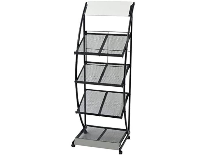 vidaXL Tijdschriftenrek zwart en wit 47x40x134 cm A4