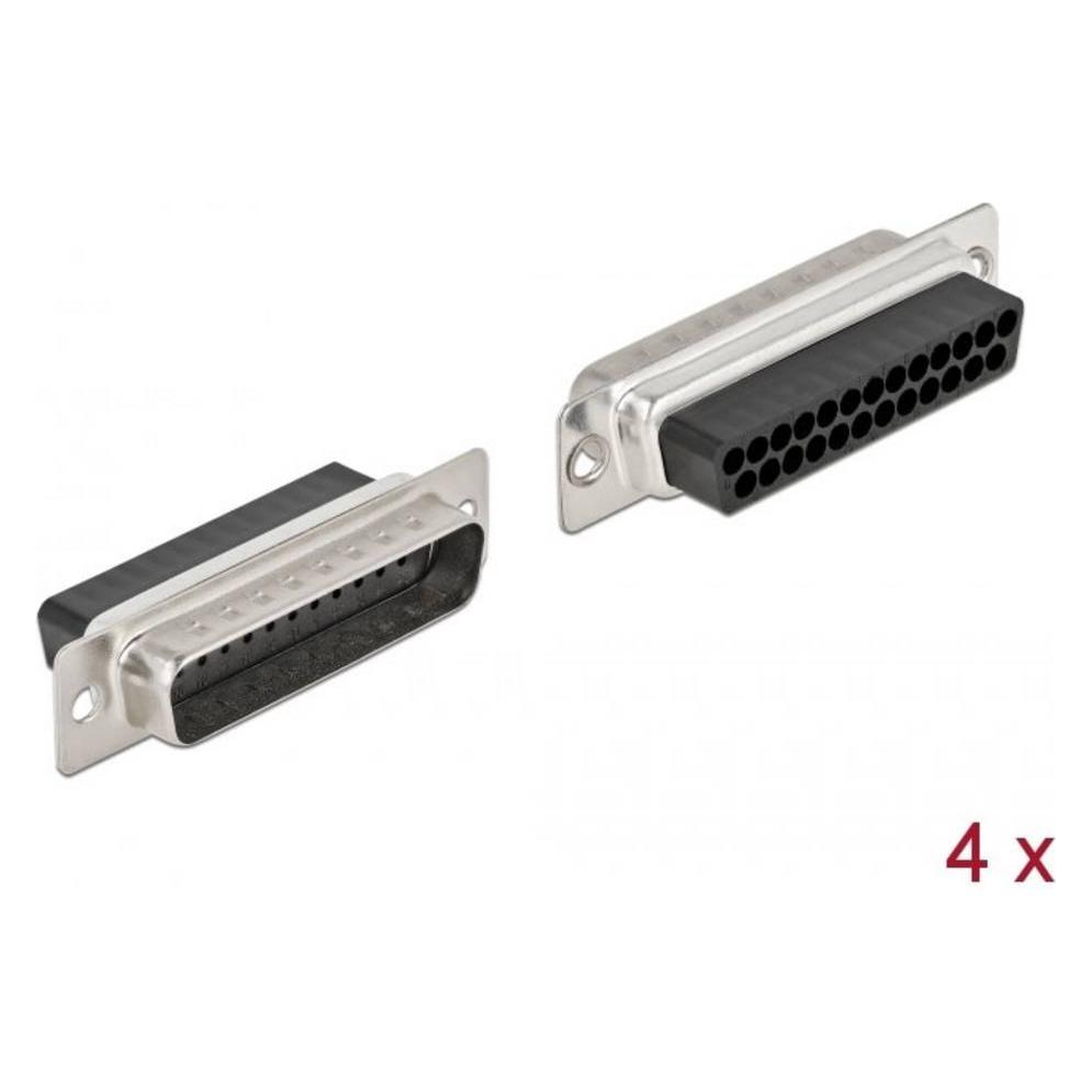 Delock D-Sub 25 Pin Crimp Stecker, Metall, 4 Stück (66710)