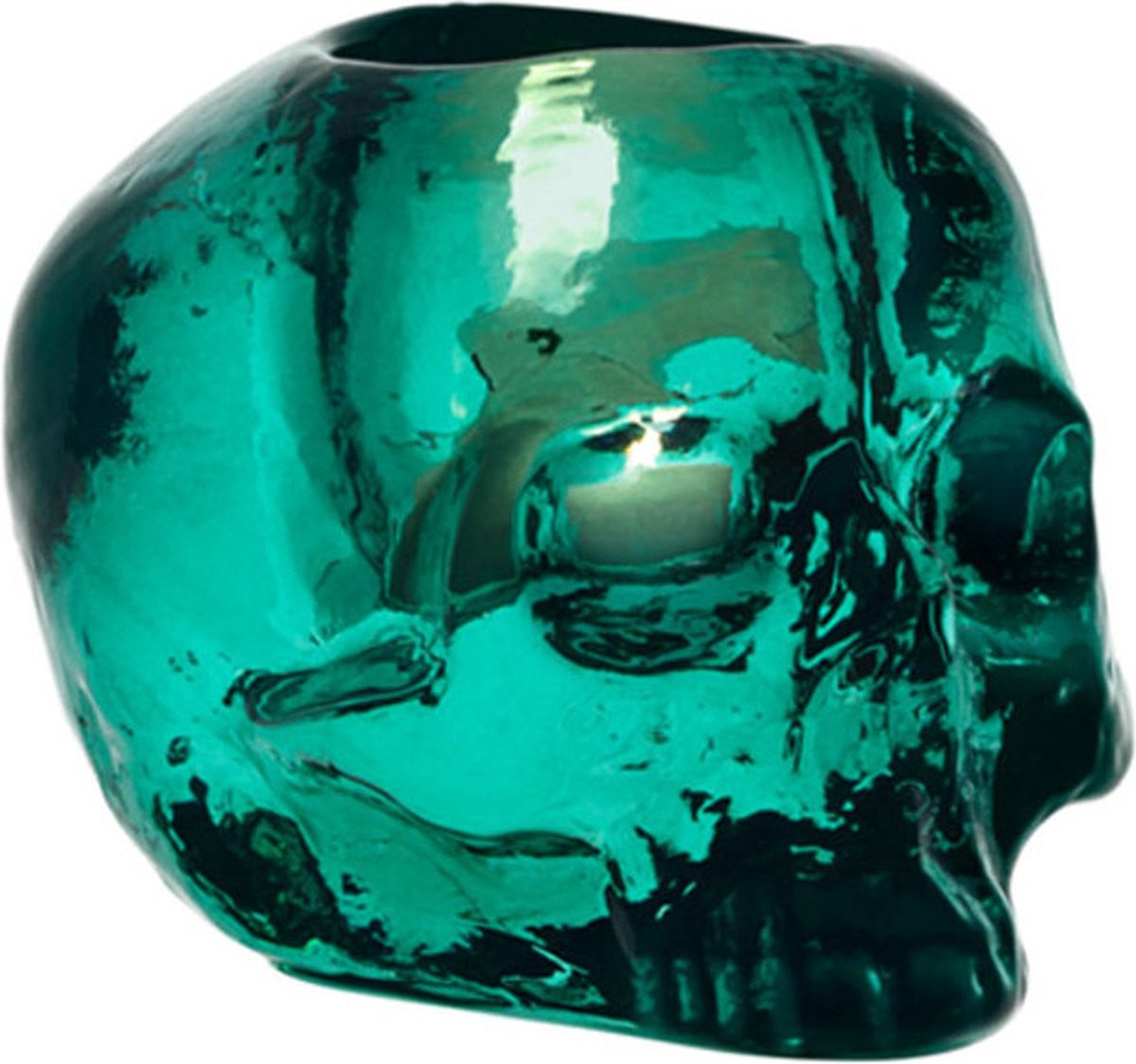 Kosta Boda Still Life Waxinehouder Schedel Groen voor Tealights