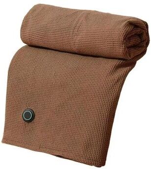 Inspired Living USB Heated Wearable Body Warmer Shawl Soft Electric Blanket With Zipper & 3 Heat Levels coffee
