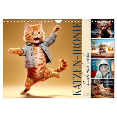KATZEN-IRONIE Lach mal wieder (Wandkalender 2026 DIN A4 quer), CALVENDO Monatskalender