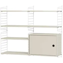 Wandregal mit Hängeschrank Weiß Beige