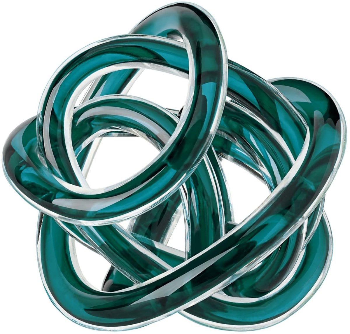 Unyqoos Handgemaakte glazen sculptuur met oneindigheidsknoop voor elegante woondecoratie