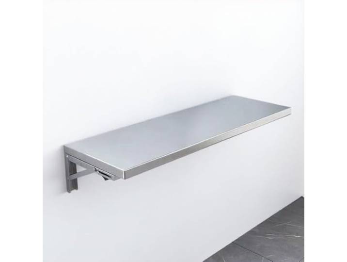 Edelstahl Wandklapptisch Platzsparend Ausklappbar Küchen Esstisch Wandtisch Rostfrei, Platzsparend, Ausklappbar, Wandmontage, Stabil, Küche, Esszimmer, Balkon, Terrasse(140x35cm)