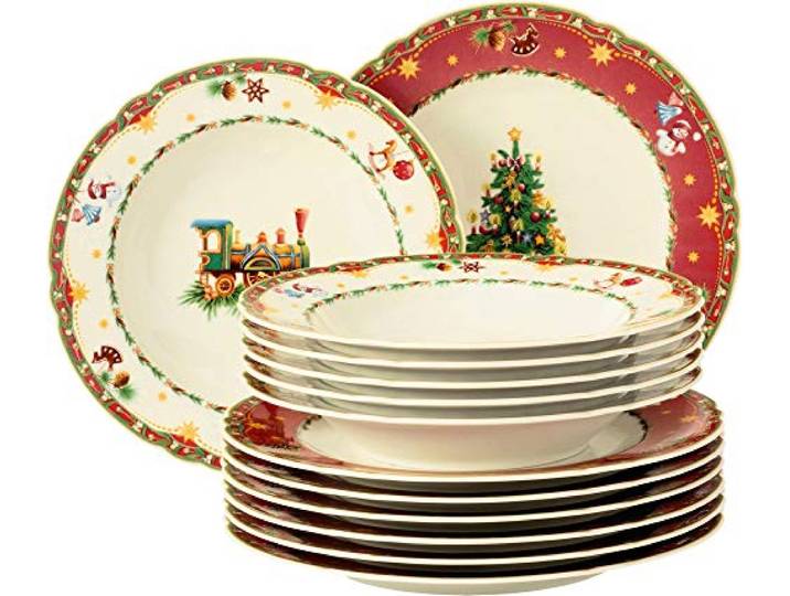 Seltmann Tafelservice 12-teilig Marieluise elfenbein Weihnachtsnostalgie Seltmann Weiden, Rot