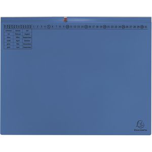 Exacompta Hängehefter 370407B, Exaflex Premium A4, 2x kaufmännisch, Tasche, blau, Karton, 25 Stück