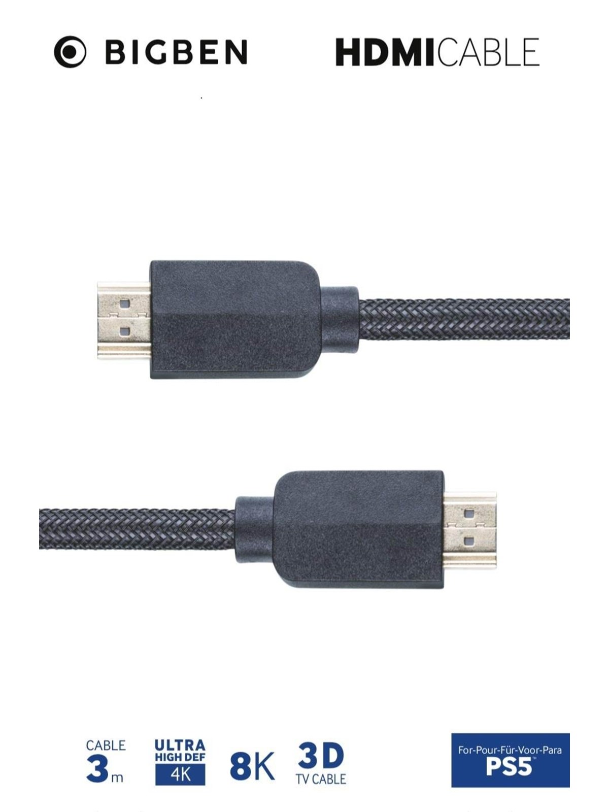 NACON HDMI Cable for PS5 - 3 m - Miscellaneous Game console charger / data cable - Sony PlayStation 5