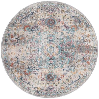 Teppich THE CARPET "Palma", bunt (mehrfarbig), H:4mm Ø:120cm, Polypropylen, Teppiche, Teppich, Outdoor moderner robuster In und Outdoor Teppich