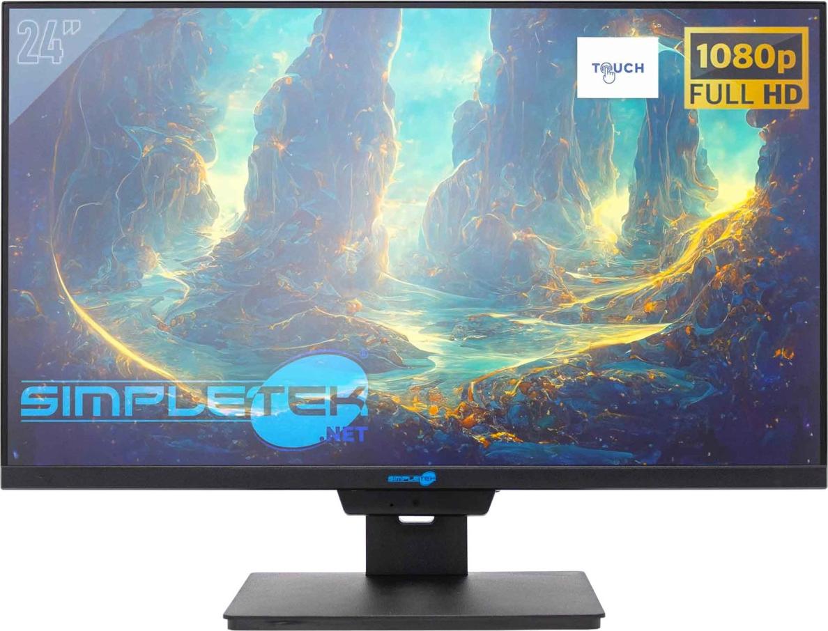 24-Zoll-Monitor, Full HD, Touchscreen, mit Webcam, VGA, HDMI, Audio, Touchscreen, geeignet für POS-Systeme und Kassensysteme