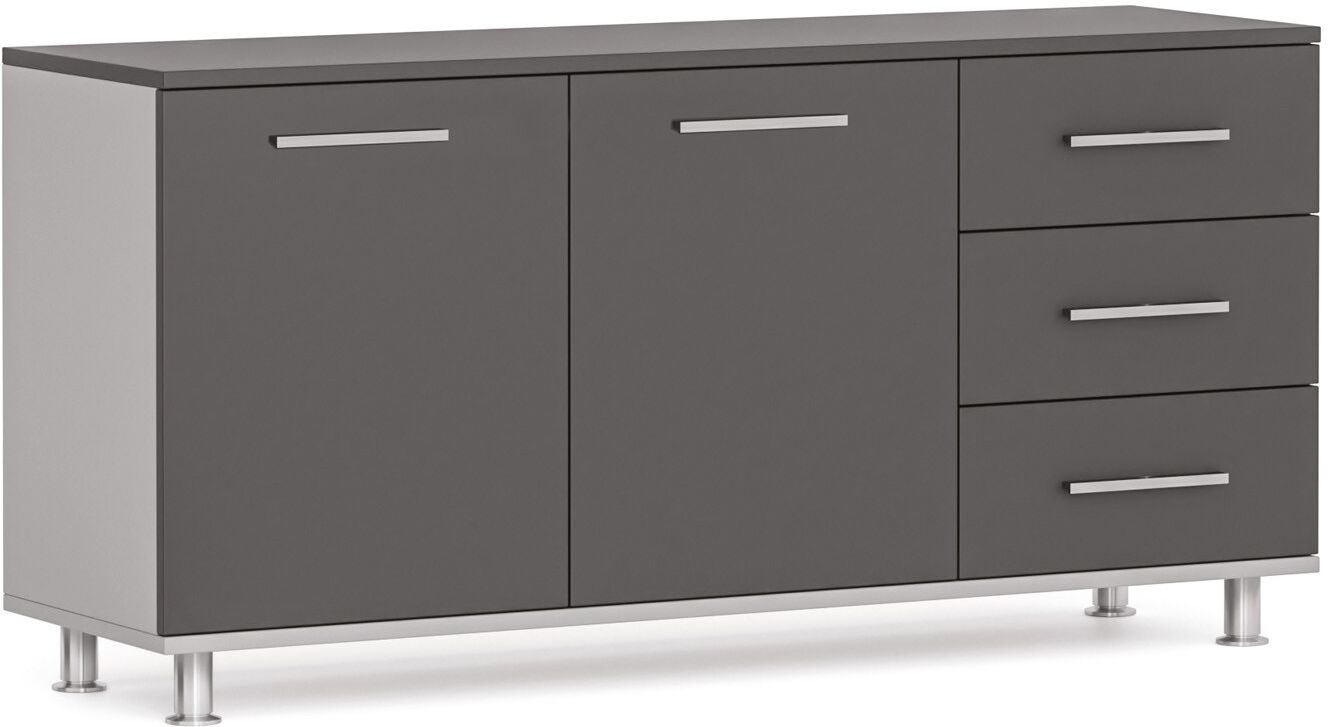 B2B Partner Schrank zum Tisch PRIMO, rechts, grau / Graphit