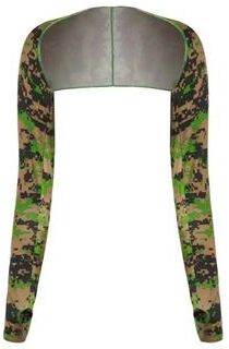 Uplift Essentials UV Sun Protection Cooling Shawl Arm Sleeves With Finger Holes camouflage Green