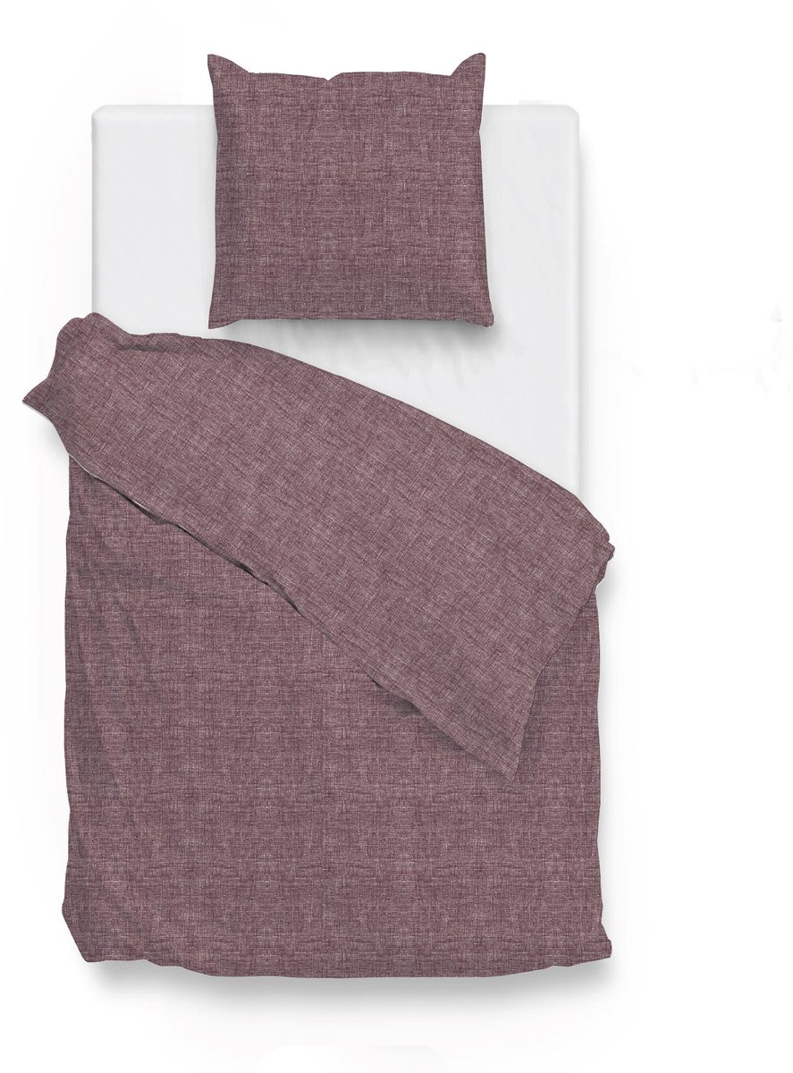 ZoHome Lino Dekbedovertrek Eenpersoons Wine Red 140x200 cm
