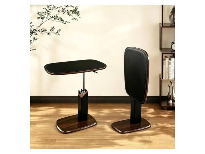 ZCXMNL Etlegor Höhenverstellbarer C-förmiger Beistelltisch Mit Versteckten Rädern, Um 360° Drehbarer Couchtisch, Couch-Beistelltische, Die Darunter Geschoben Werden Können(Black)