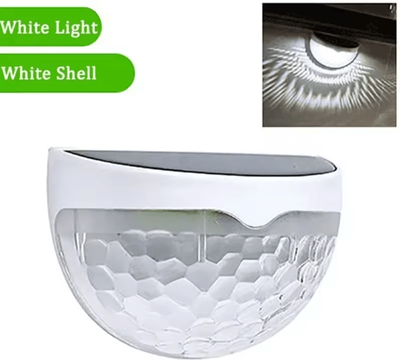 Uplift Curations LED Solar Light Outdoor Wall Lamps Energy Garden Lamps Waterproof Solar Fence Lamp For Christmas Decoration Festoon white Shell white 2pcs