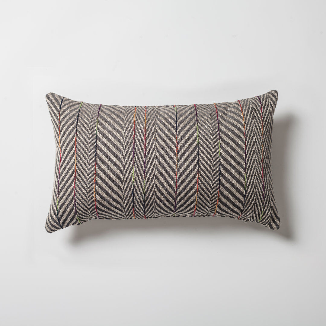 George Oliver Brennon Chevron Rectangular Cushion Anthracite 30cm H X 50cm W