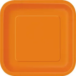 14 eckige Teller orange