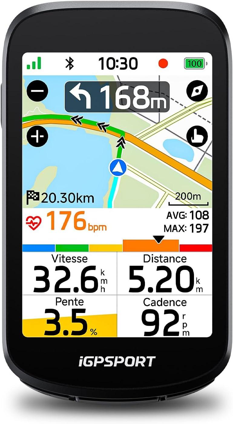 GPS-Fahrradcomputer - 3,3-Zoll-Touchscreen - Karten- und Sprachnavigation - E-Bike-Modus - ANT+ und Bluetooth - IPX7-Schutz