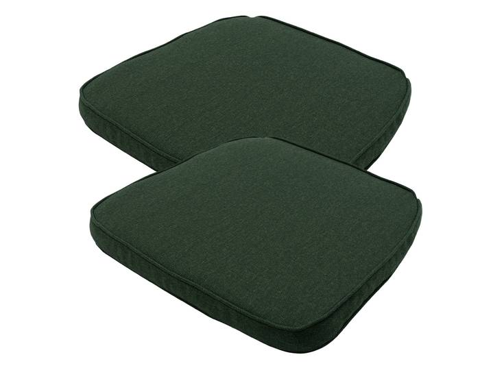 Stuhlkissen Outdoor 2er-Set, Sitzkissen wasserabweisend, grün, je 48 x 48 cm