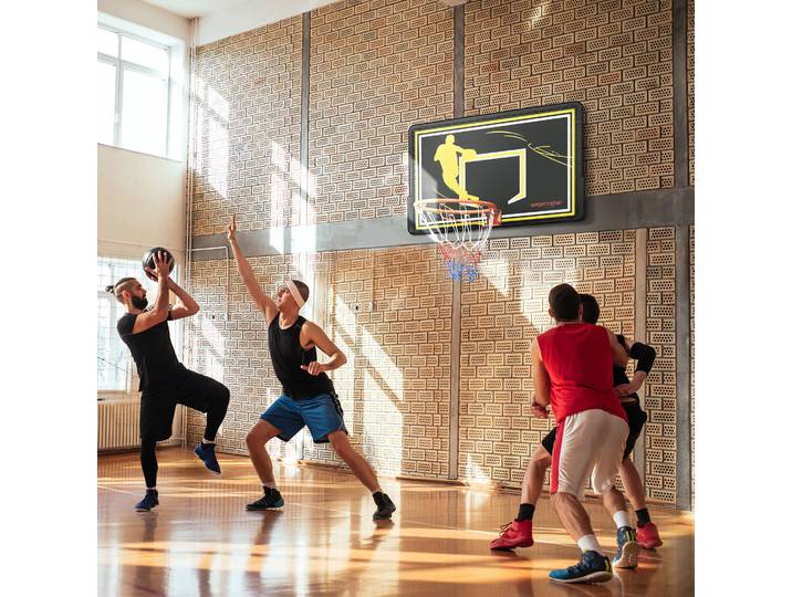 SPORTNOW Panier Basket Mural Extérieur Panneau Incassable Noir