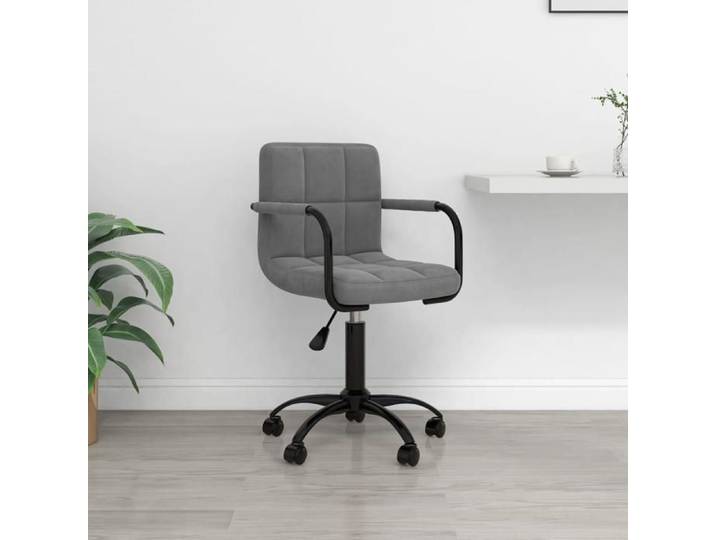 Bonne qualité - Chaise pivotante de bureau à roulettes réglable - 40 cm - gris foncé - velours lma54k25305033