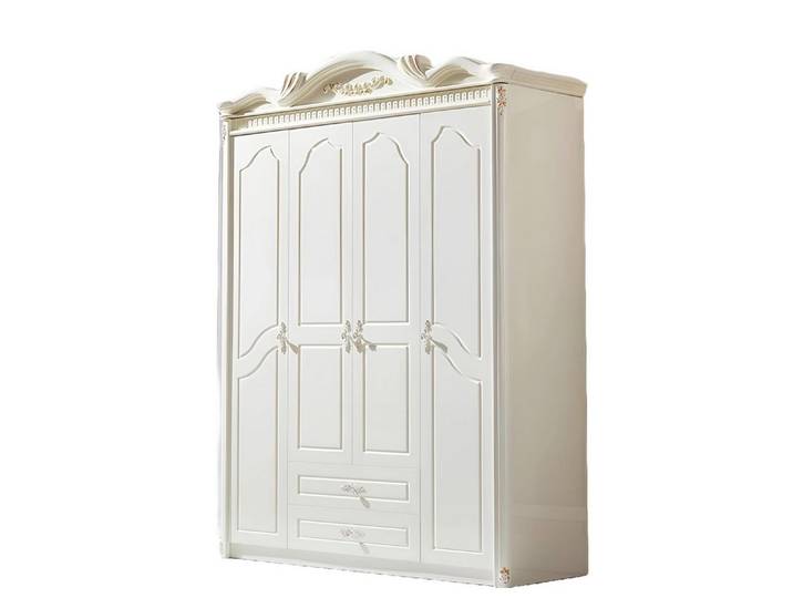 Xlmoebel Kleiderschrank Klassischer Holzschrank in Weiß mit viel Stauraum für Kleidung (1-St., Kleiderschrank) Hergestellt in Europa