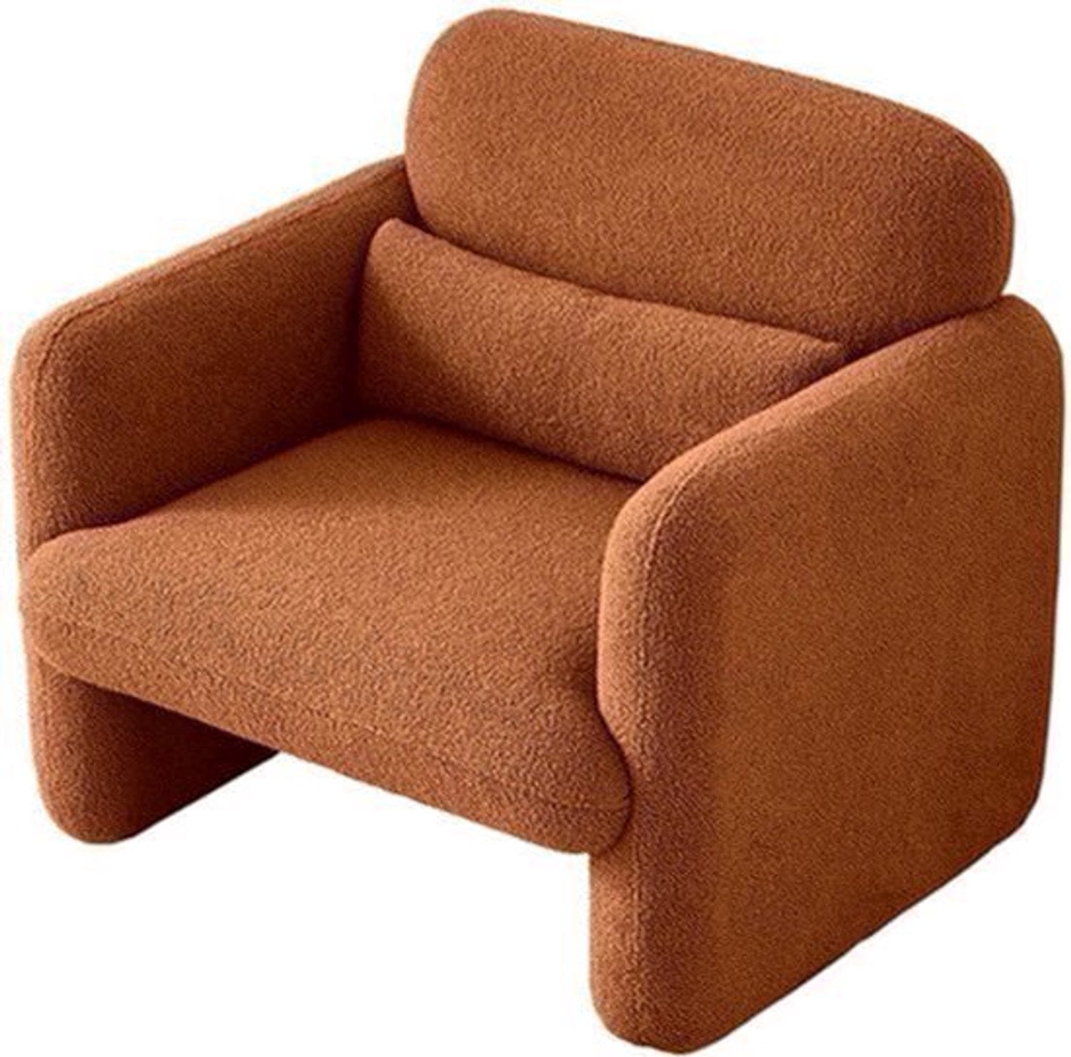 Scandinavische Lamswollen Fauteuil met Verstelbare Lendensteun - Oranje