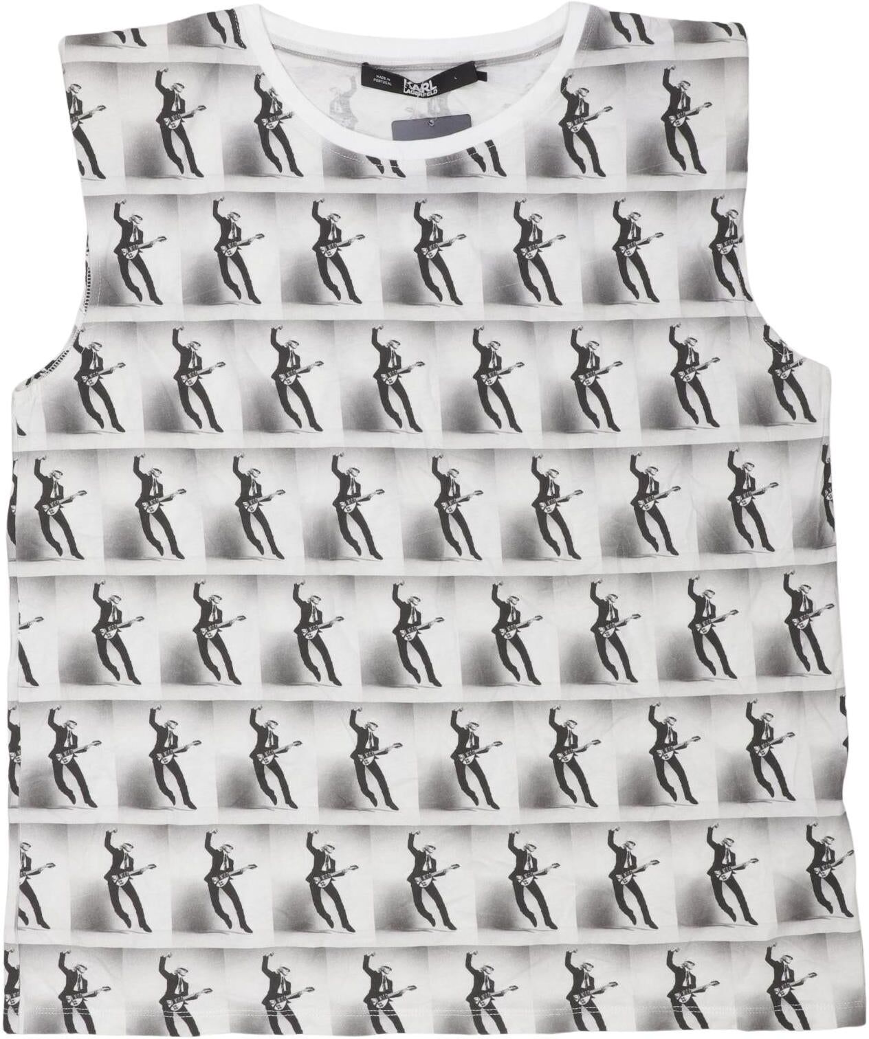 Karl by Karl Lagerfeld Damen Top, Weiß, Gr. L, Baumwolle - Second Hand