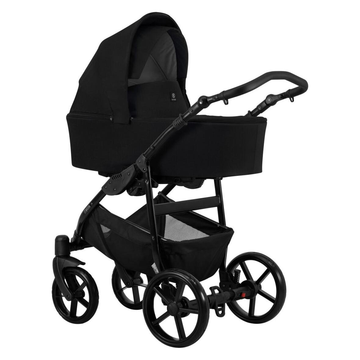 Kunert MATA 2in1 Kinderwagen in Schwarz - Vielseitiger Babywagen mit Tragetasche und Sportsitz (65280338)