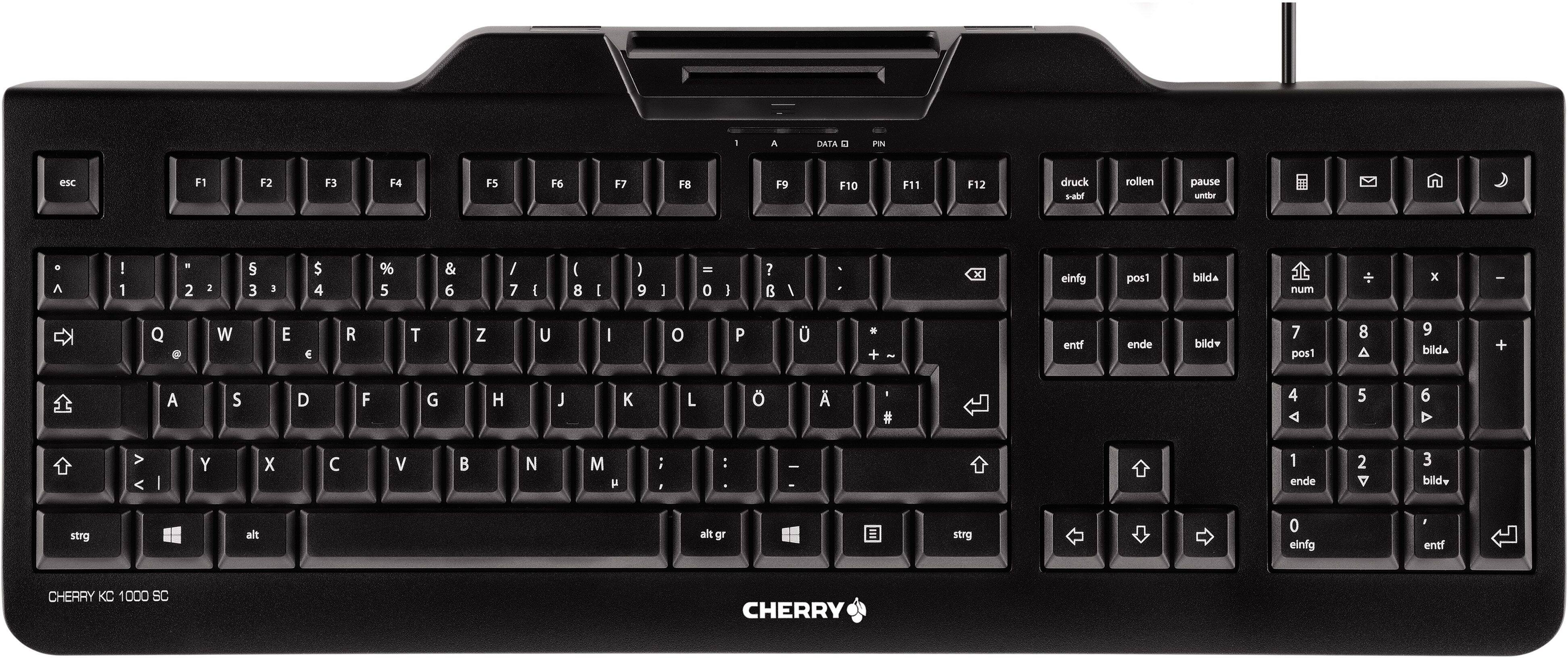 CHERRY KC 1000 SC Corded Smartcard Keyboard, Black, USB (QWERTY - UK)
